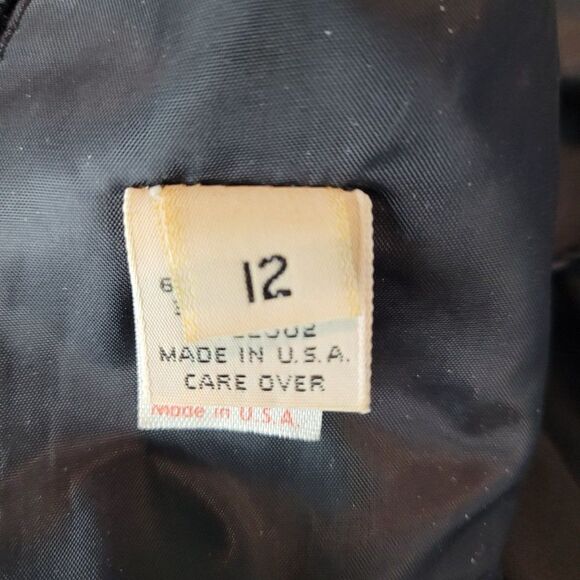 Vintage 80s Black Burnout Velvet Gown 10 Sleeveless Open Back Chocker Midi Swirl - Picture 11 of 15